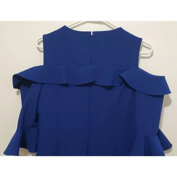 Teri Jon Royal Blue Stretch Cold Shoulder Dress - Picture 7 of 9